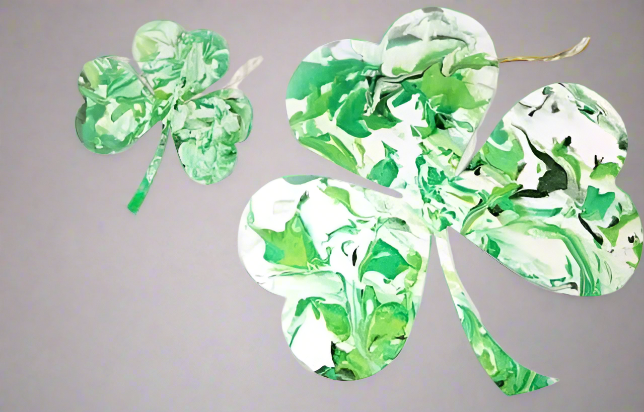 Swirl of Luck marbled shamrock paint craft kit