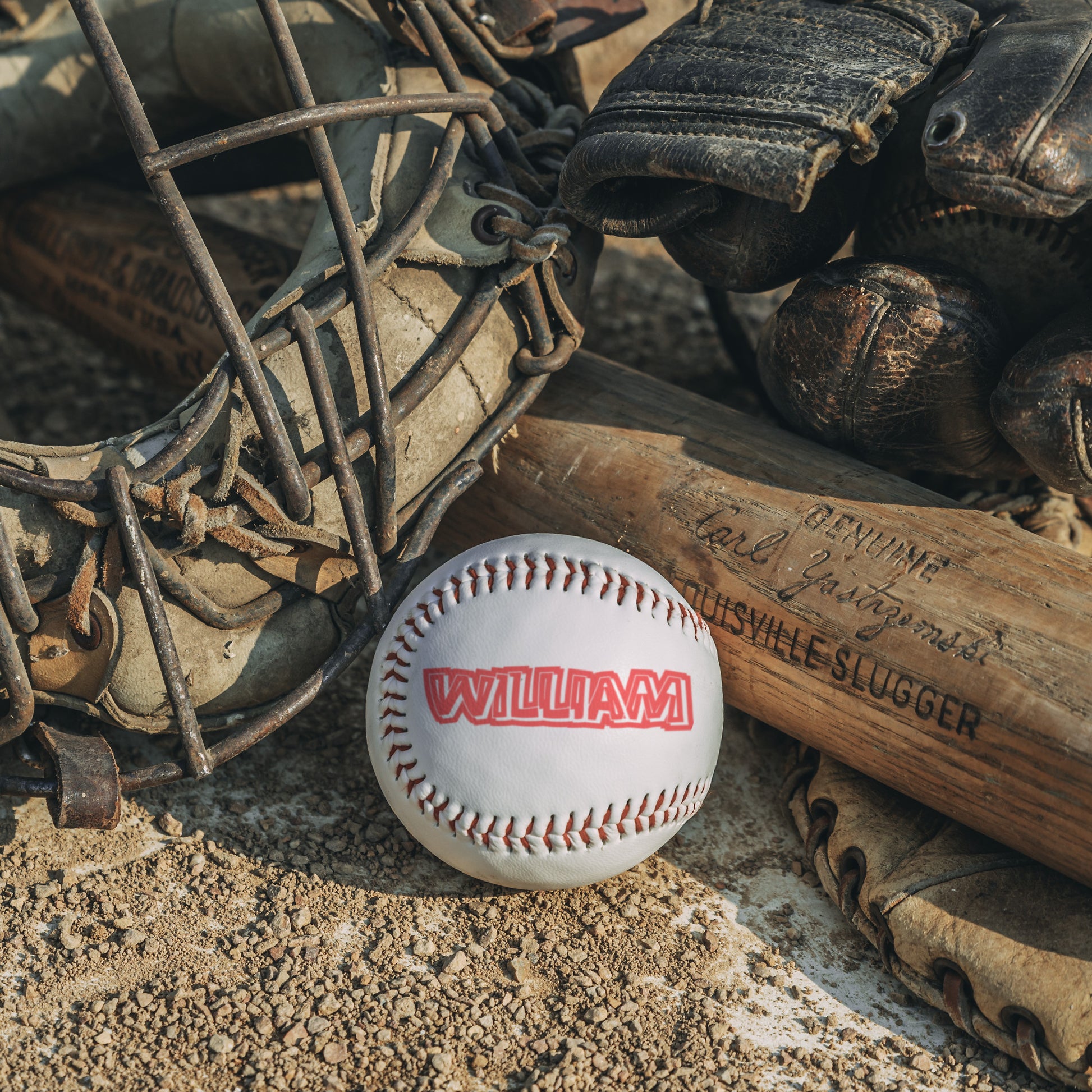 Personalized full-size 2.9" synthetic leather baseball with custom name or logo in your choice of font, available with red or blue seams. Includes a black display base. Perfect as a coach appreciation gift, team parent thank you, or sports fan keepsake. Ideal for display on a desk or mantle.