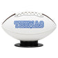 Mid-sized (8.5") synthetic leather football with full-color print, ideal as a keepsake for home or office display. Includes a display base.