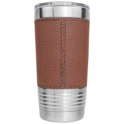 20oz insulated tumbler, double-walled stainless steel, keeps drinks cold or hot, perfect for tailgating, fits cupholders, snap-on lid, BPA-free, easy handwash, upgrade from plastic cups, ideal for game days, road trips, or long stadium lines.