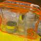 Personalized "All that Glitters" skincare pouch, perfect for storing skincare essentials. The pouch is customized with a name and favorite icons, making it an ideal party favor for pampering yourself or gifting to friends.