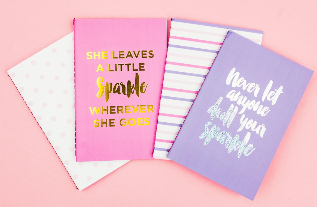 Mini Note Pink Sparkle Mini Notebook Set Kids Stationery – Chief Gifting Officers