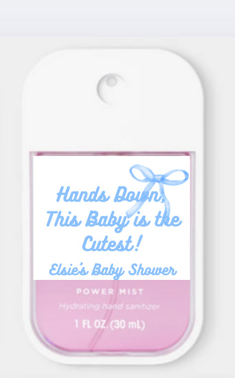 Small hand sanitizer bottles – great for baby showers, weddings, and purse-size party favors.