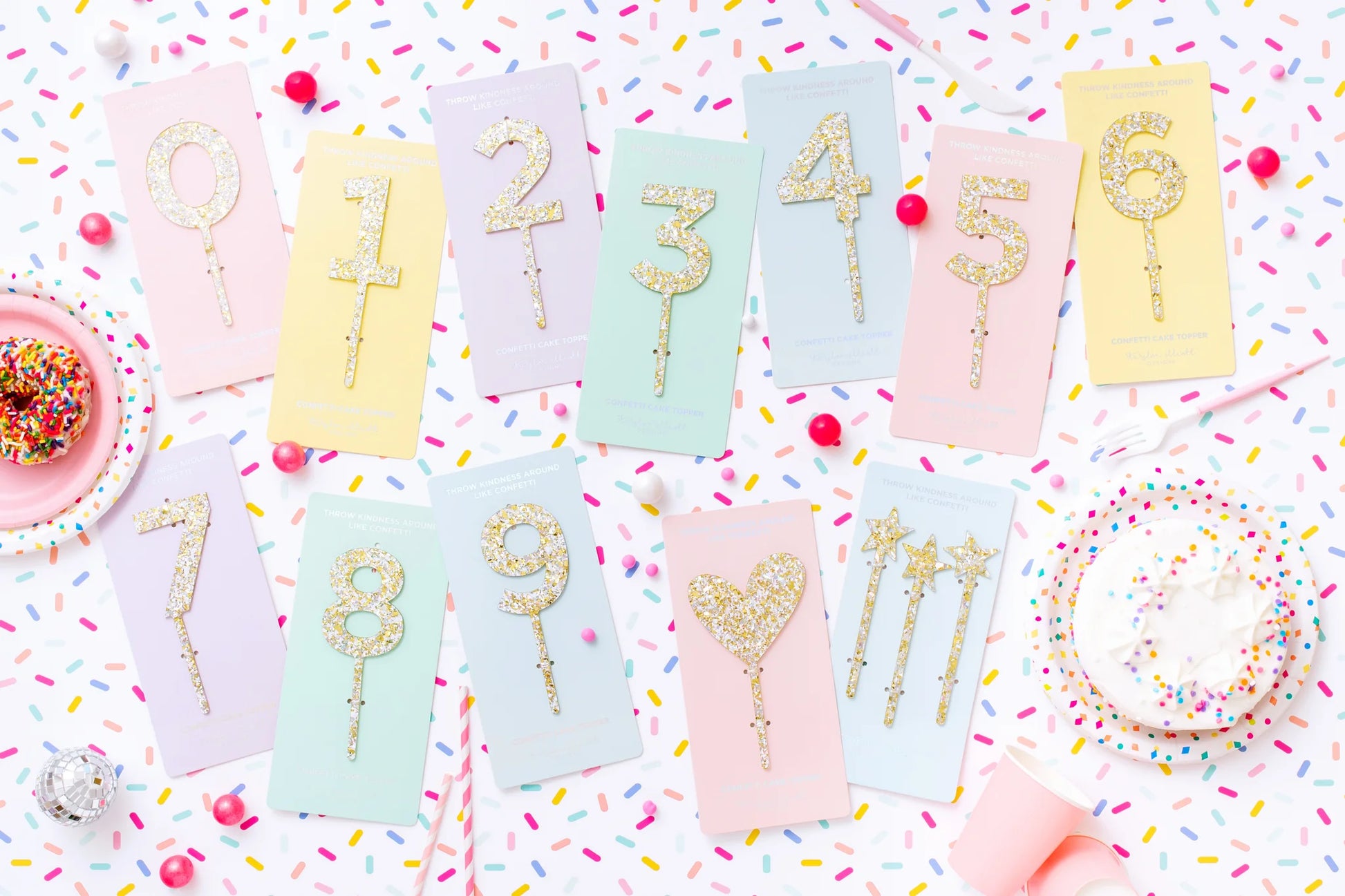 Set of 4 handmade star cake toppers in pearl and gold, perfect for cakes, cupcakes, and decor.