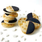 Matzah Magic cookies – marzipan black & white treats, perfect for dunking at Seder or coffee time.
