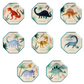 Dinosaur Kingdom Paper Plates with Beautiful Dinosaur Illustrations and Copper & Green Foil Detail, Perfect for a Dinosaur Party, Pack of 8, 8.25 x 8.25 Inches.