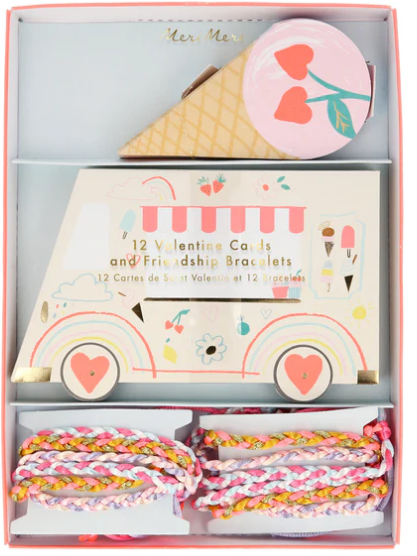 “Sweetest Scoop” 🍦 Ice Cream Valentine Bracelet Cards by Meri Meri
