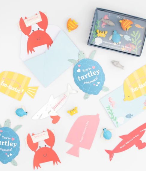 Fun ocean-themed Valentine cards for school