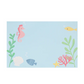 Crab, turtle, shark, and striped fish Valentine cards