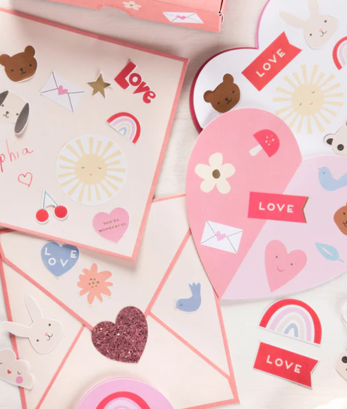“Heart to Heart” ❤️ Valentine Sticker Card Set by Meri Meri