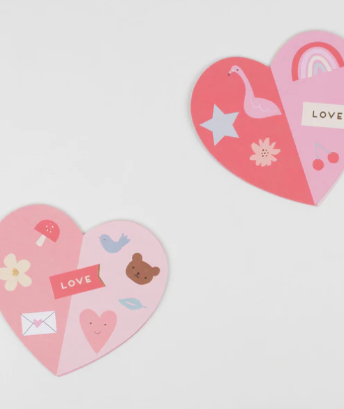 “Heart to Heart” ❤️ Valentine Sticker Card Set by Meri Meri