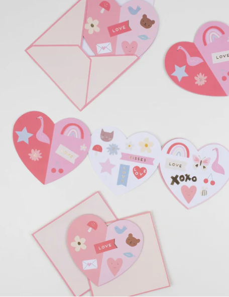 “Heart to Heart” ❤️ Valentine Sticker Card Set by Meri Meri