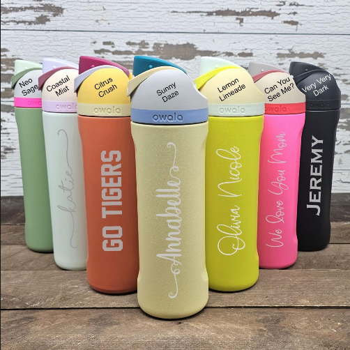 “Hydrate, Personalized” 💧 Custom Laser-Engraved Water Bottle by CGO