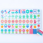 Mahjong set with clear top and colorful layered design