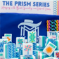 Close-up of Prism Blue Mahjong tiles on table