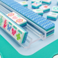 Chunky Mahjong tiles with blue and turquoise layers