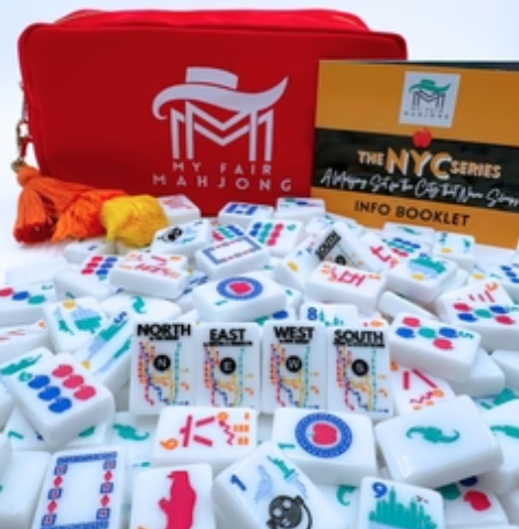 Collector’s NYC Mahjong set with red tile bag