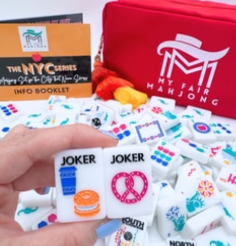 Brooklyn Bridge Mahjong tile in bright acrylic