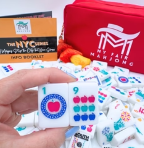 NYC-themed Mahjong tiles with colorful oil-based inks