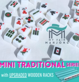 “Mini Mahj” 🀄️ Mini Traditional Series Mahjong Set – Travel-Friendly with Wooden Racks