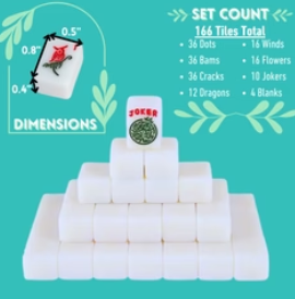 “Mini Mahj” 🀄️ Mini Traditional Series Mahjong Set – Travel-Friendly with Wooden Racks