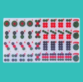 Travel-friendly Mahjong set with 166 tiles