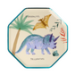 Dinosaur Kingdom Paper Plates with Beautiful Dinosaur Illustrations and Copper & Green Foil Detail, Perfect for a Dinosaur Party, Pack of 8, 8.25 x 8.25 Inches.