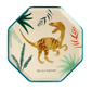 Dinosaur Kingdom Paper Plates with Beautiful Dinosaur Illustrations and Copper & Green Foil Detail, Perfect for a Dinosaur Party, Pack of 8, 8.25 x 8.25 Inches.