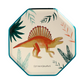 Dinosaur Kingdom Paper Plates with Beautiful Dinosaur Illustrations and Copper & Green Foil Detail, Perfect for a Dinosaur Party, Pack of 8, 8.25 x 8.25 Inches.