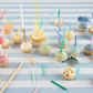 Dinosaur-Themed Party Candles Featuring Stegosaurus, Brachiosaurus, T-Rex, Diplodocus, and Triceratops on Wooden Sticks, 5 Unique Designs, 3.25 Inches Tall.
