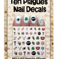 Ten Plagues nail decals set with 44 Passover-themed stickers for adults & kids, easy to apply.