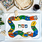 Fun seder game placemat 19x14”, Passover table mat to follow seder steps, supersoft fabric.