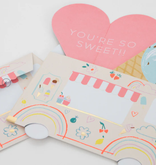 “Sweetest Scoop” 🍦 Ice Cream Valentine Bracelet Cards by Meri Meri