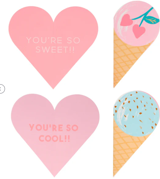 “Sweetest Scoop” 🍦 Ice Cream Valentine Bracelet Cards by Meri Meri