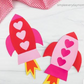 Easy kindergarten Valentine activity with rocket template