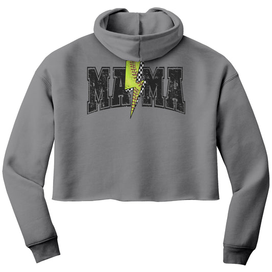 Fashionable softball mom sweatshirt with a cropped fit, ideal for showing support at games while staying comfortable and warm.