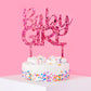 Handmade "Baby Girl" cake toppers with hot pink foil, perfect for cakes, cupcakes, and donuts.