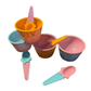 Personalized ice cream bowls with matching spoons, perfect for ice cream parties and birthdays. Add a fun touch with custom names and colors. Ideal for party favors and sweet treats!