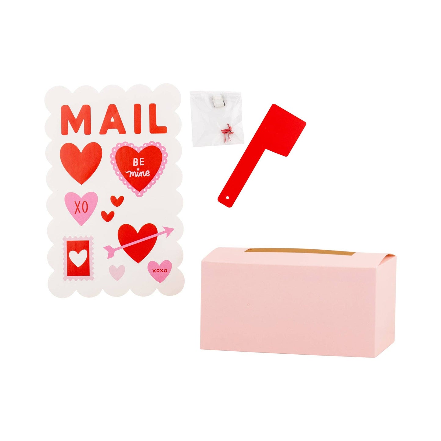 Red and pink Valentine mailbox craft set