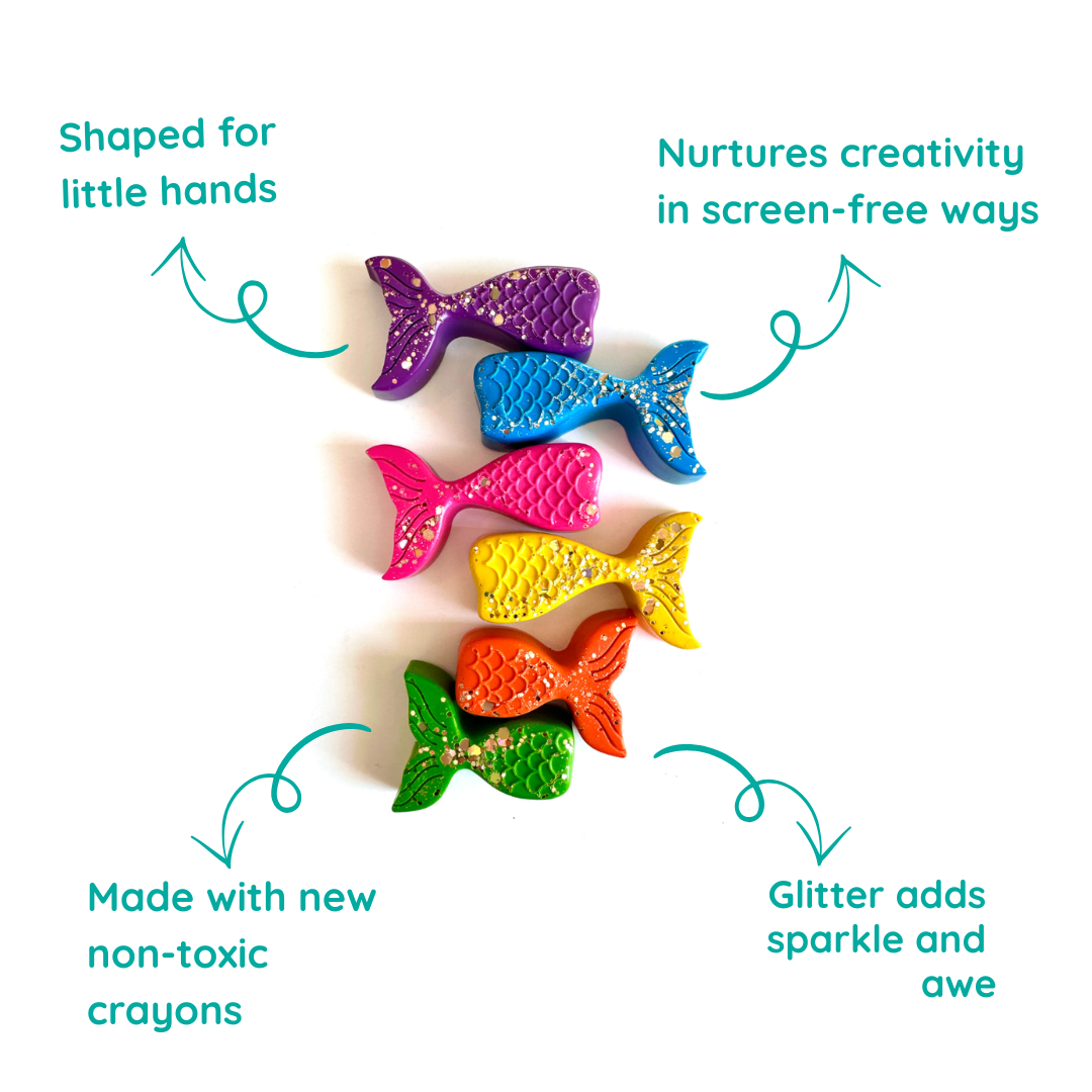 Mermaid crayons screen free kids activity