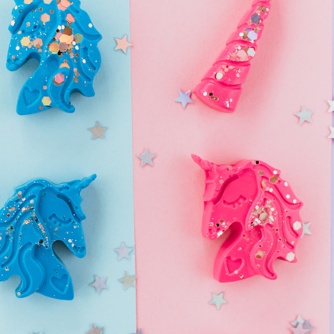 Colorful unicorn shaped crayons gift for kids