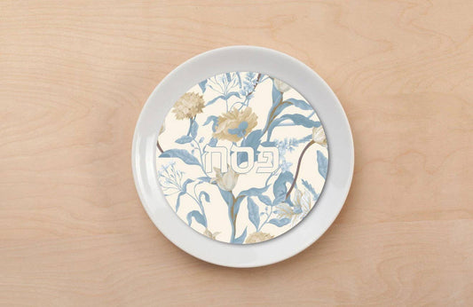 Elegant 5.5″ round Pesach plate accents