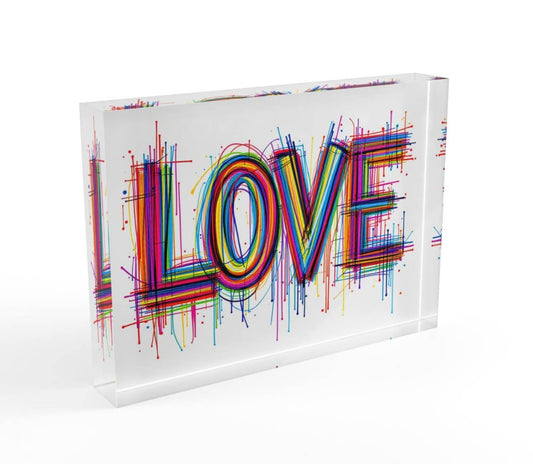 "For Love" Crystal Paperweight – Elegant Desk Decor & Gift 