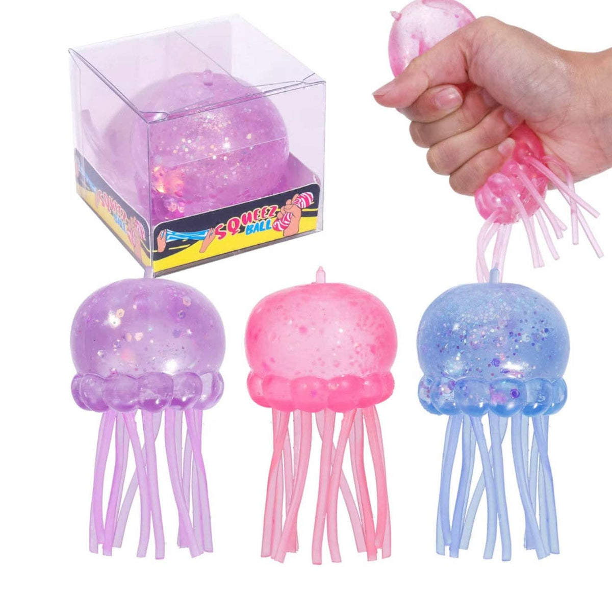 “No Stings Attached” 🪼 Glitter Jellyfish Squishy Toy by Hart and Hollow