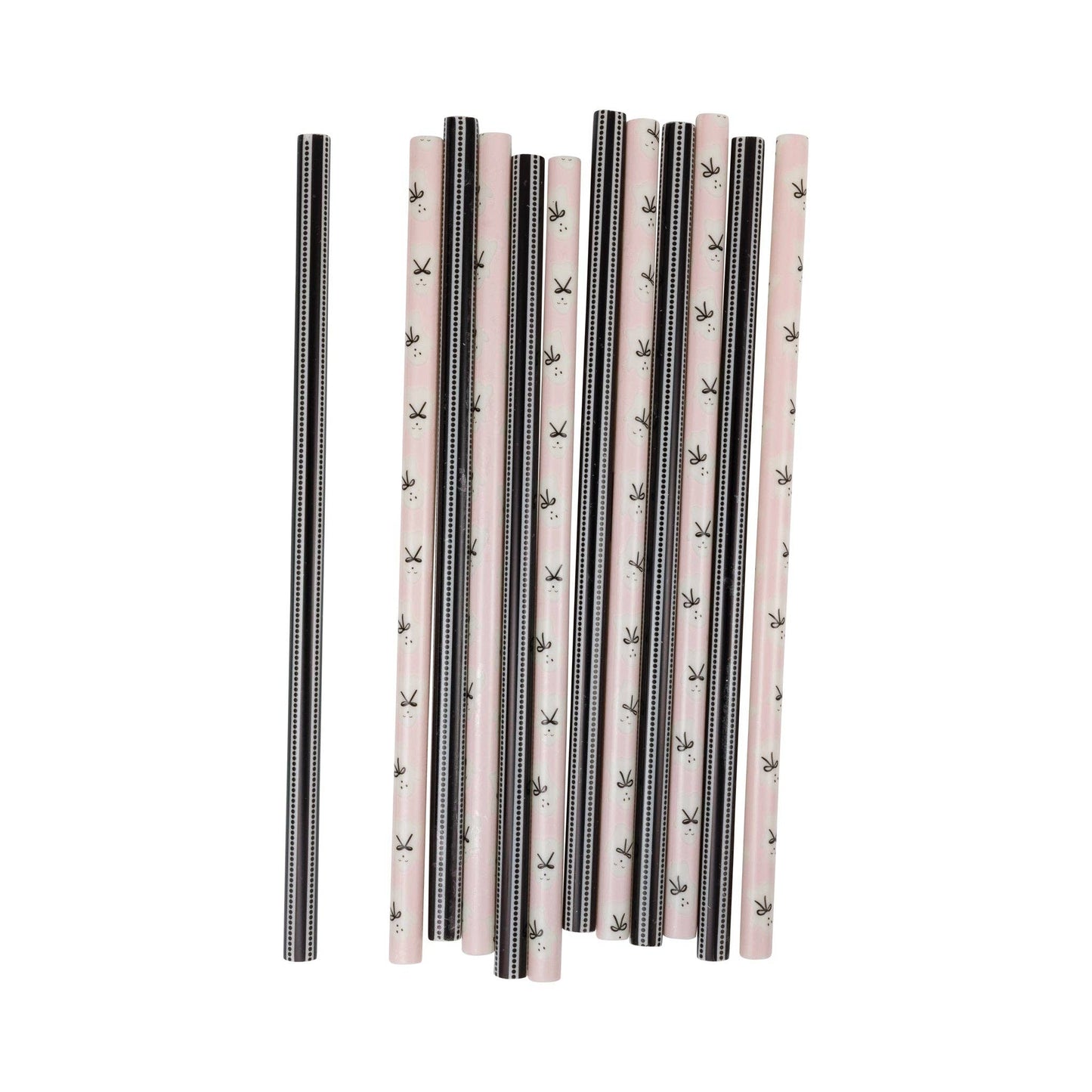“Sippin’ Spooky” 👻 Pink & Black Ghost Reusable Straws
