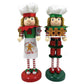 Cookie crew nutcracker set on Christmas mantel display