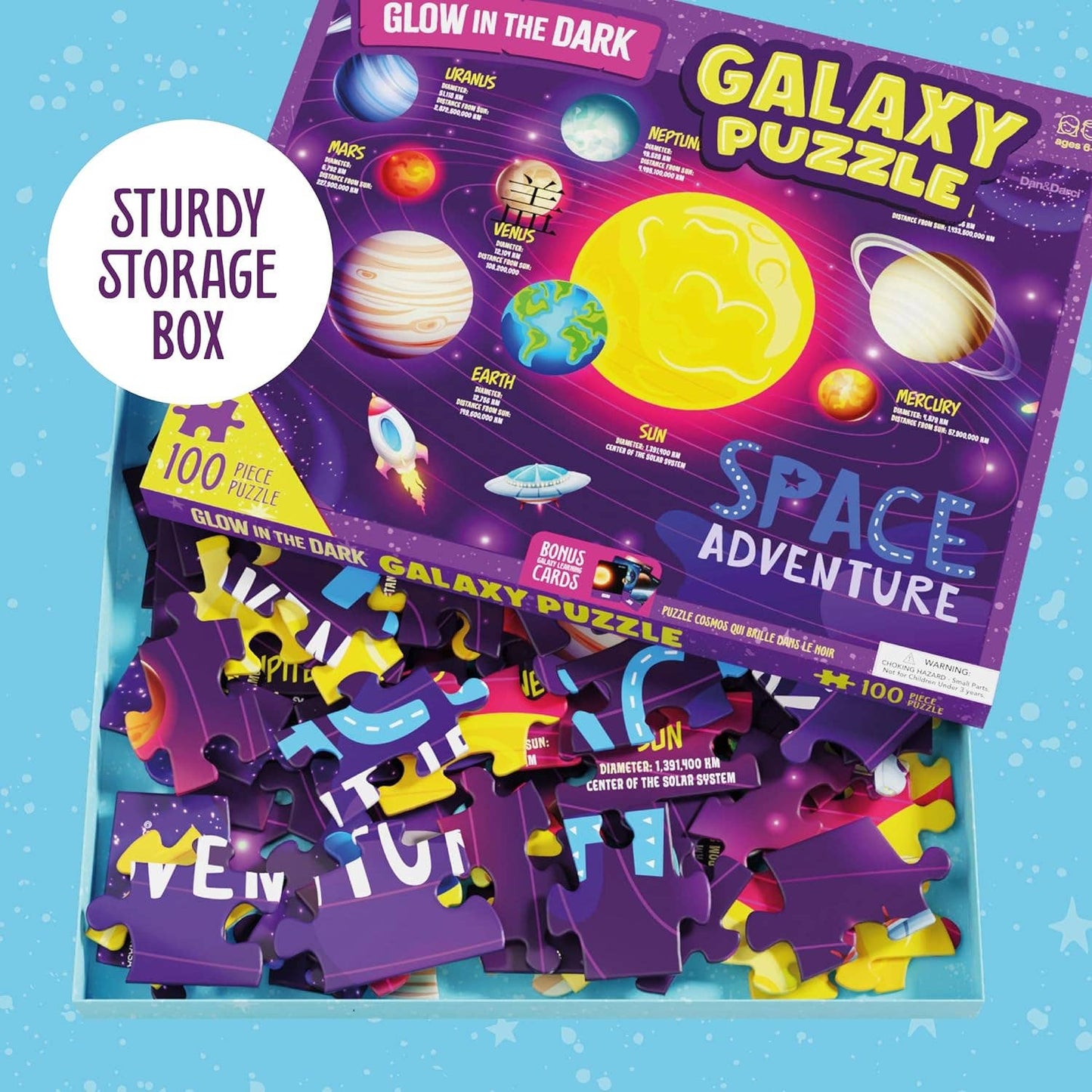 "After Hours" 🌌 Glow-in-the-Dark 100-Piece Galaxy Puzzle by Dan&Darci