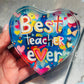 Teacher appreciation paperweight 4.2”x4”, elegant crystal decor for classroom or office.