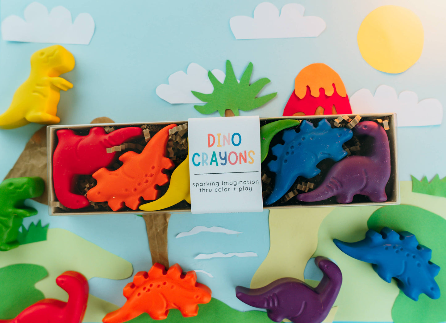 "Roar-some" 🦖 Dinosaur-Shaped Rainbow Crayons by Wonder Hue Crayon Co.
