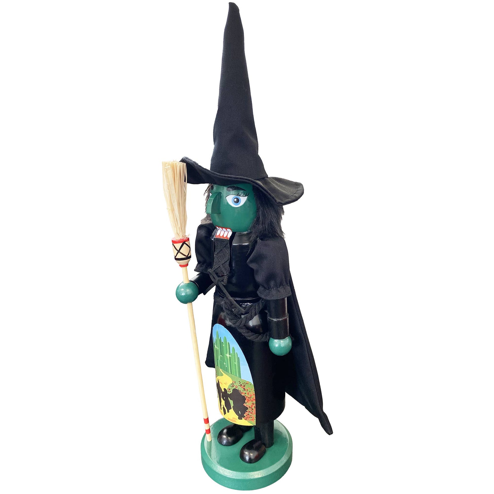 Hand-painted Halloween witch nutcracker decoration